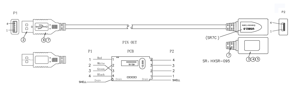 כבל מאריך USB2