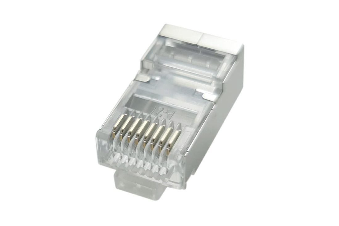 תקע RJ45 מסוכך CAT5e/6 השחלת גידים