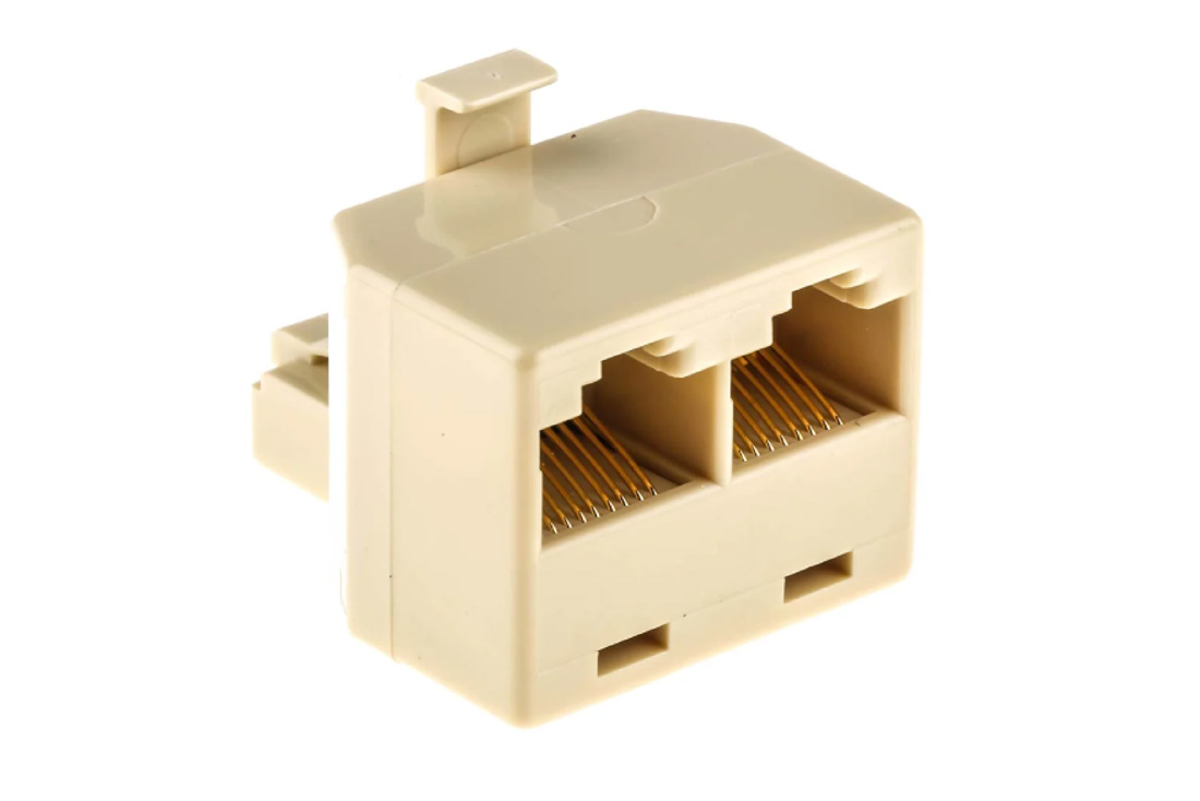 מעביר 2 שקע RJ45 לתקע RJ45