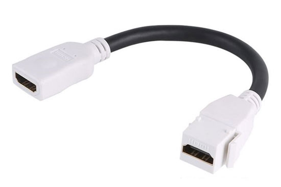 מעביר שקע HDMI לשקע HDMI קיסטון עם כבל