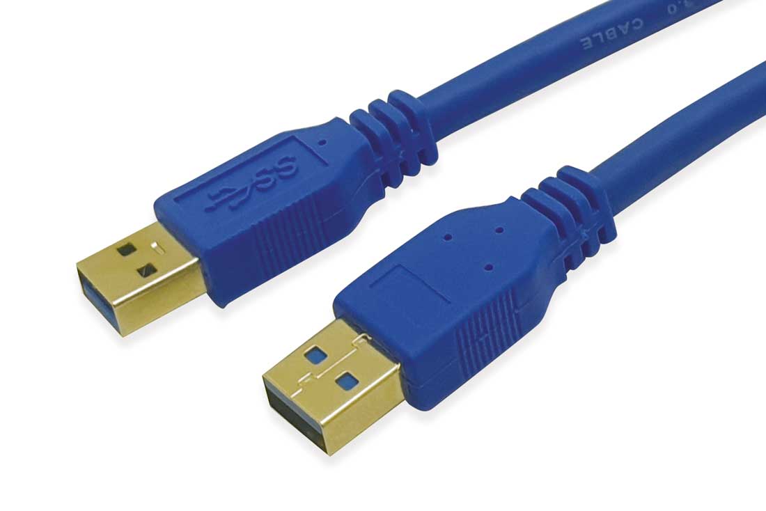 כבל USB 3.0 במגוון אורכים שונים בצבע כחול
